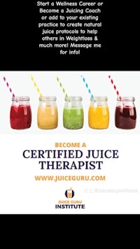 a poster for the certified juice therapist